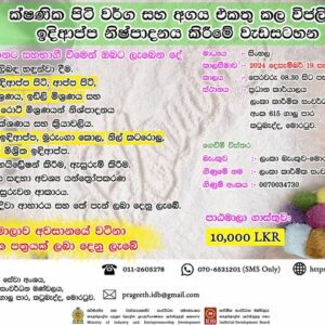 Manufacturing of Instant Flour and value added dehydrated string hoppers