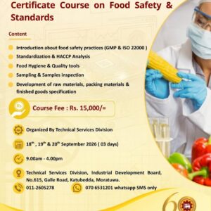 Certificate Course on Food Safety and Standards