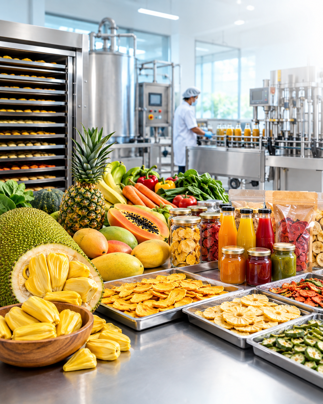 Dehydration and Bottling of Jackfruit, Fruits and Vegetables