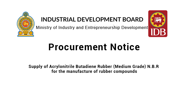 Procurement Notice – Supply of Acrylonitrile Butadiene Rubber (Medium Grade) N.B.R for the manufacture of rubber compounds